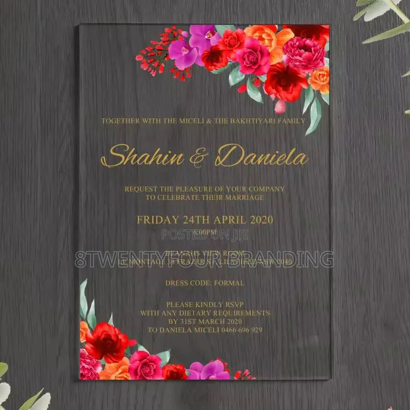 Acrylic Wedding Invitation (Moq: 50pcs)