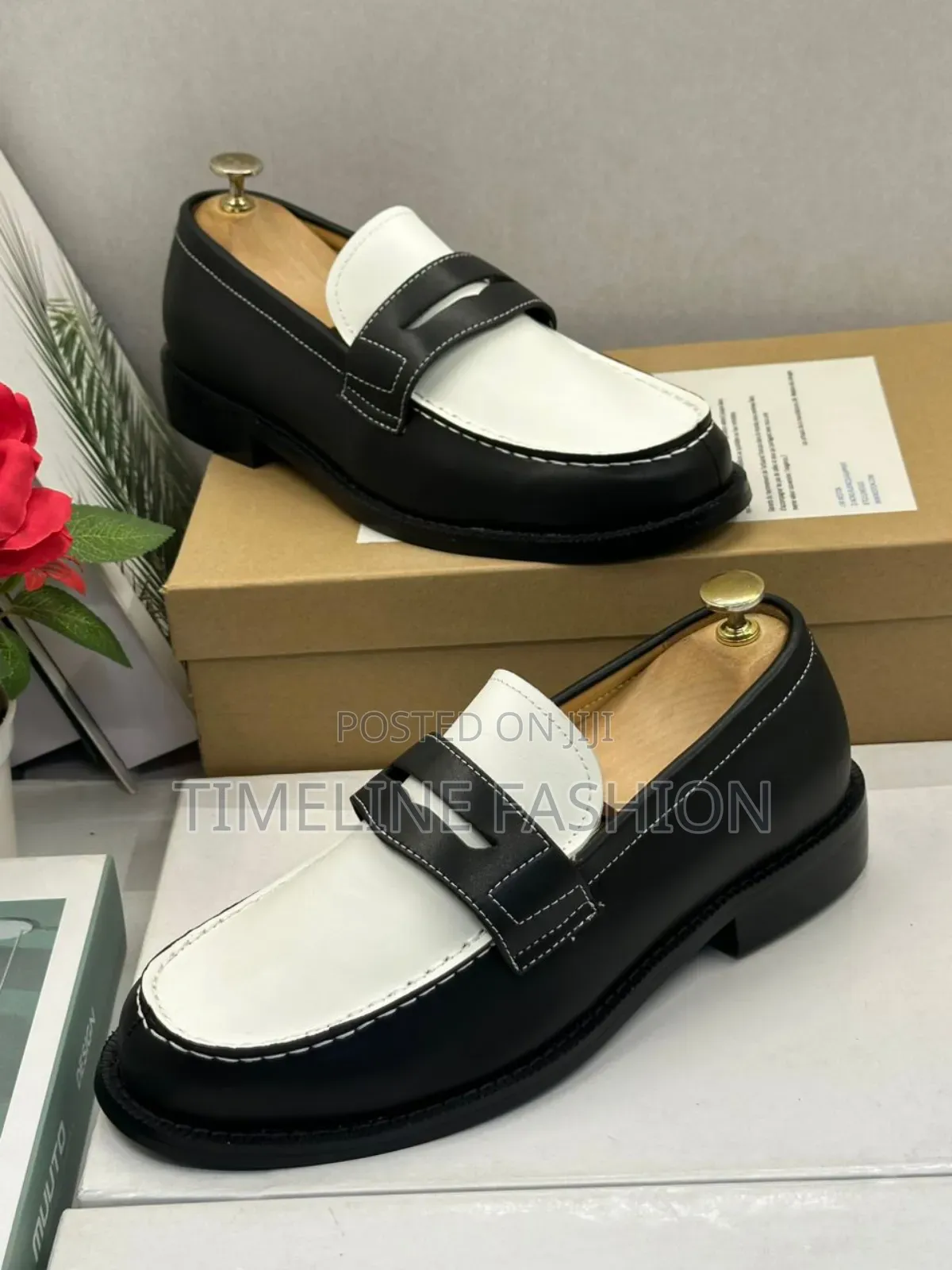 Black and White Executive Men's J M Weston Leather Shoes