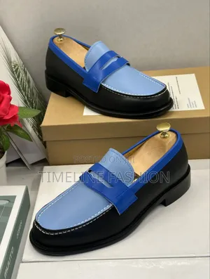 J M Weston Blue and Black Luxury Men's Leather Shoes