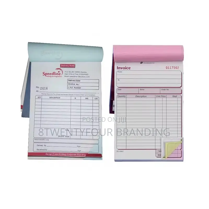 Receipt Invoice Booklets (A4 - A5 Sizes Bulk Printing Only)