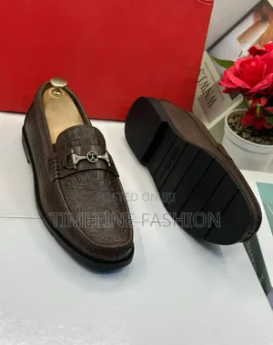 Coffee Brown Salvatore Ferragamo Men's Leather Loafers