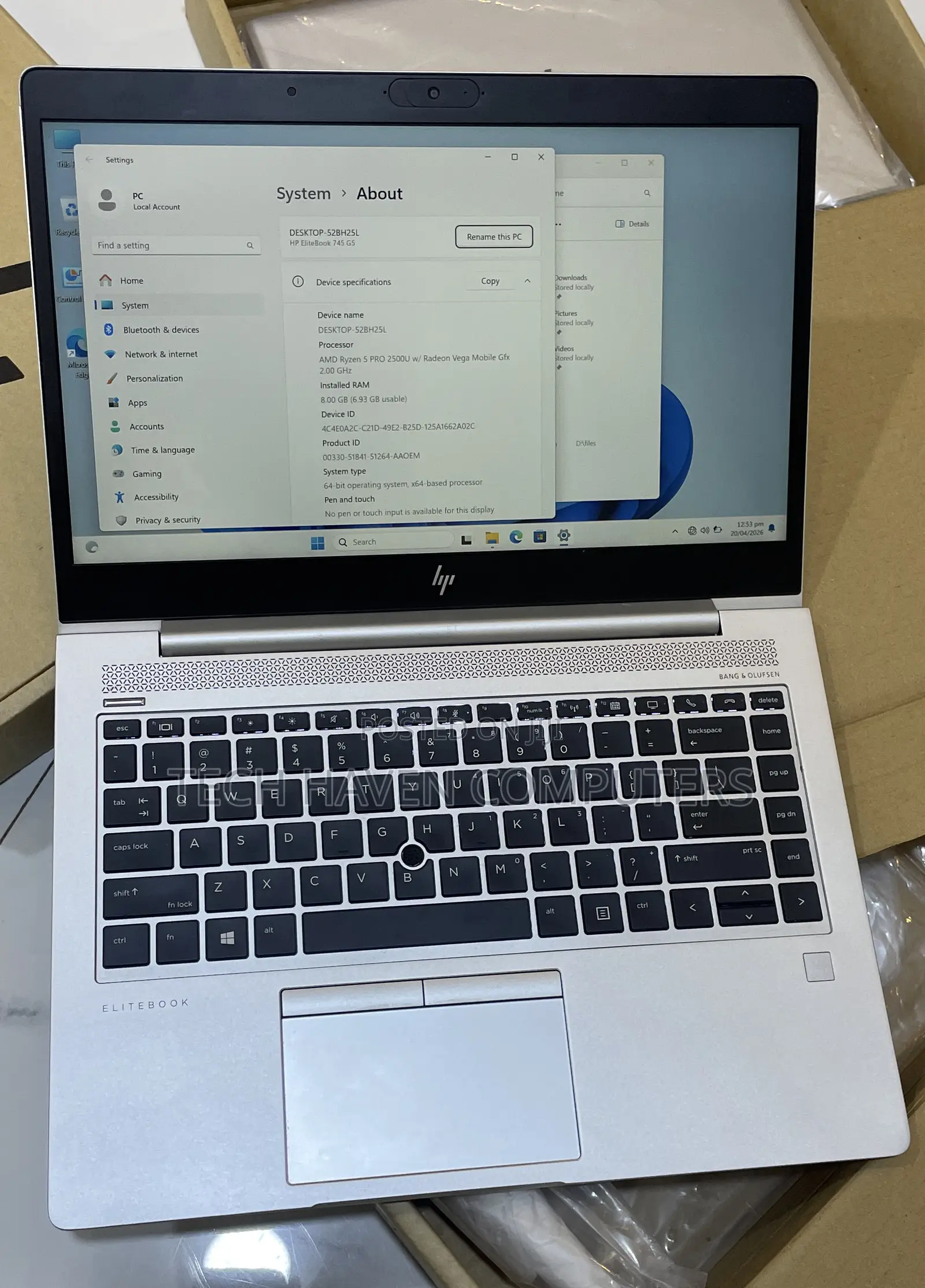 Laptop HP EliteBook 745 G5 8GB AMD Ryzen 5 SSD 256GB