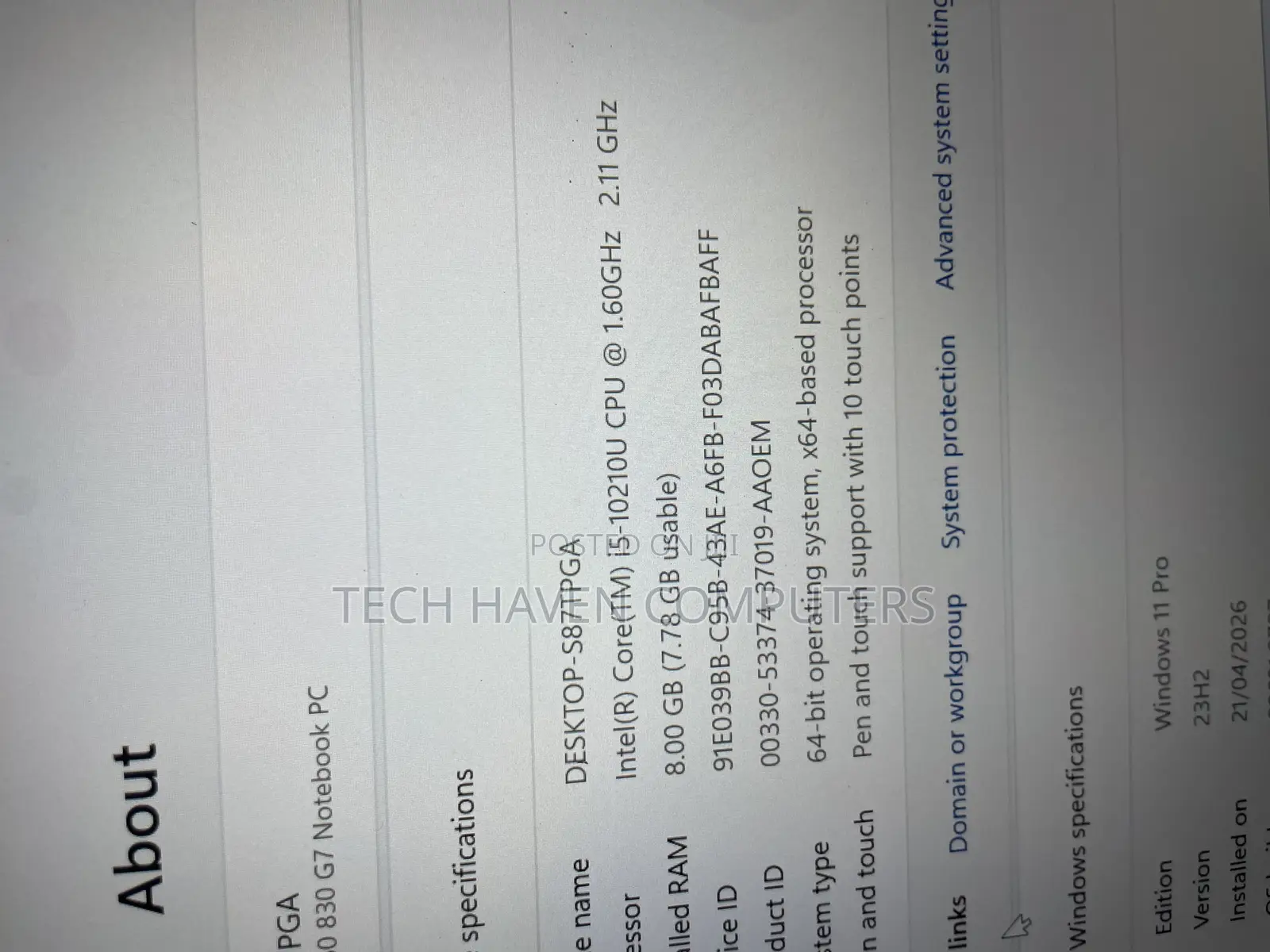 New Laptop HP EliteBook 840 G6 8GB Intel Core i5 SSD 256GB