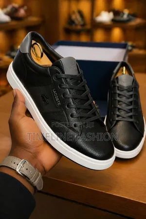 Black and White Lacoste Durable Sneakers