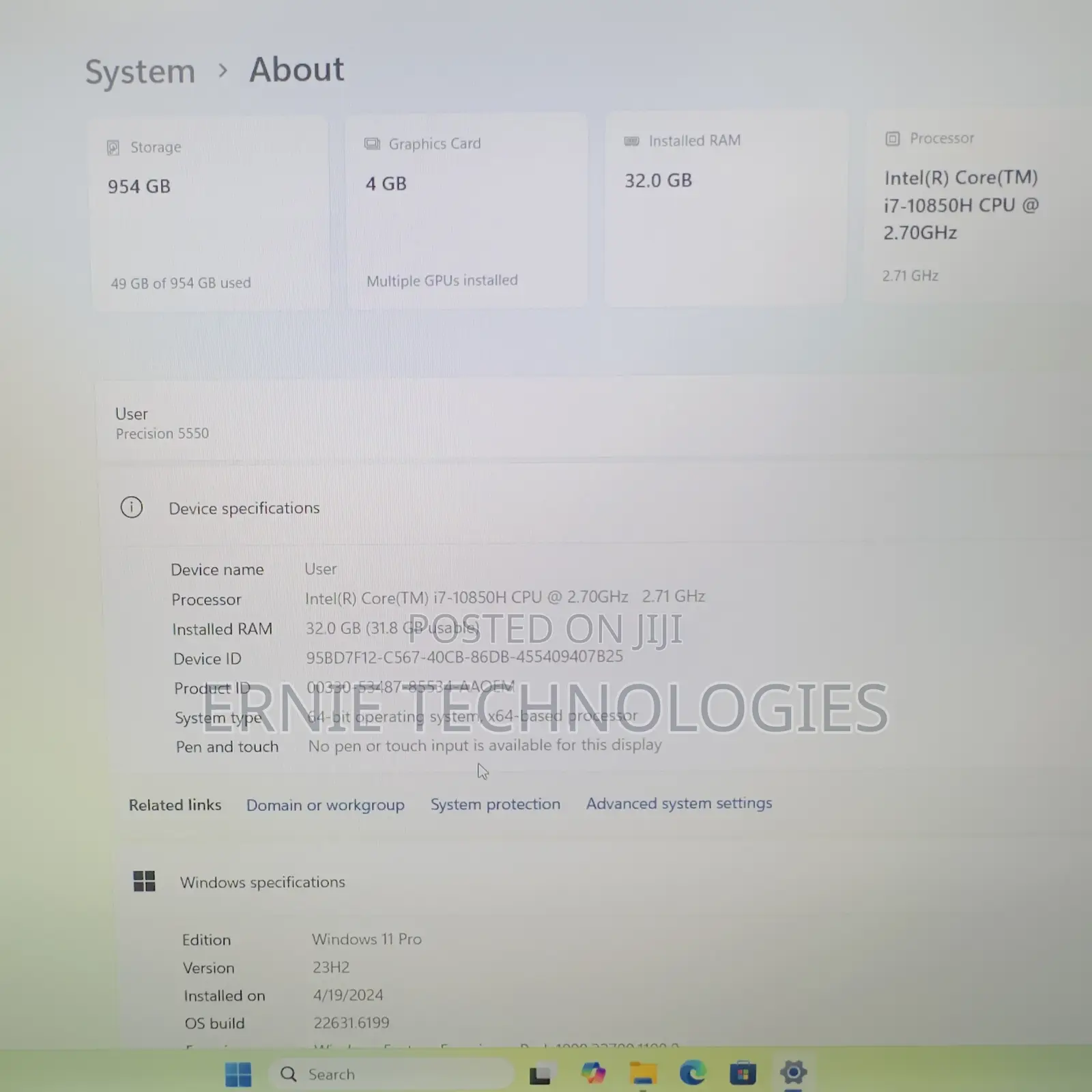 Laptop Dell Precision 5550 32GB Intel Core i7 SSD 1T