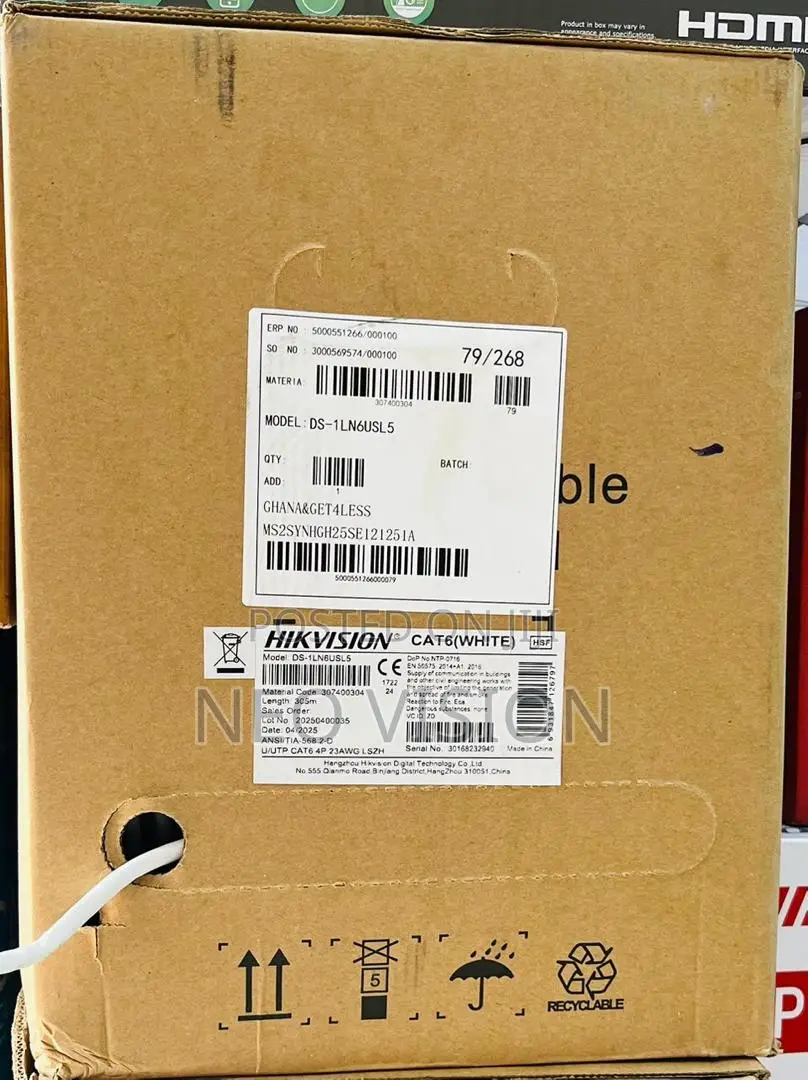 Hikvision Utp Cat 6 Cable Lszh 305m