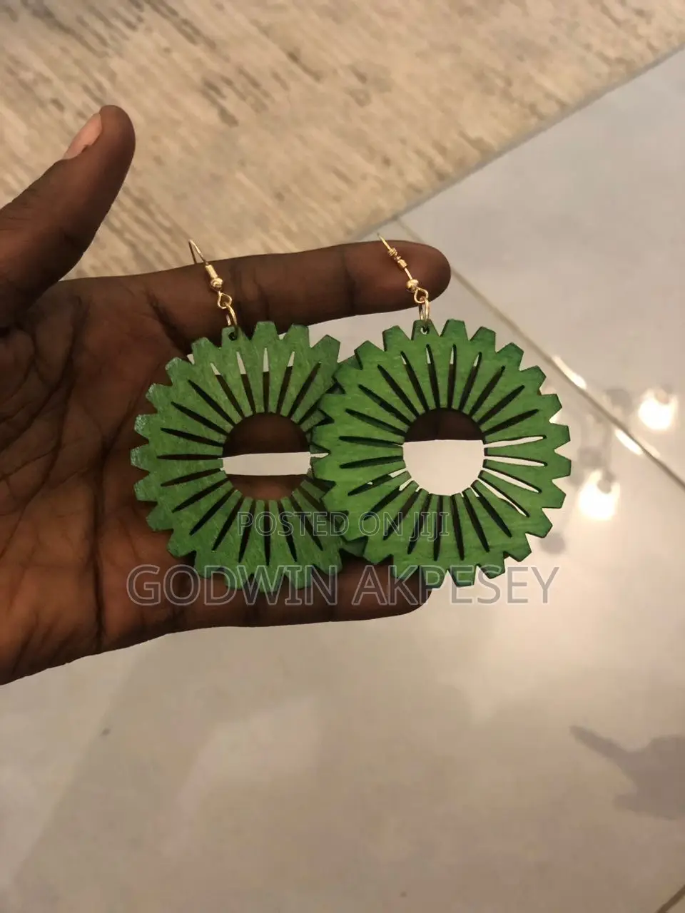 Lightweight Wooden Circle Earrings