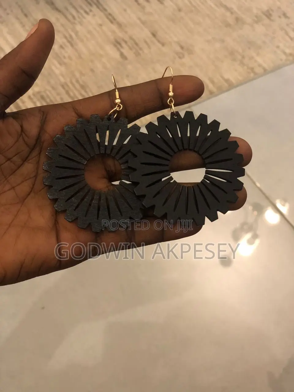 Lightweight Wooden Circle Earrings