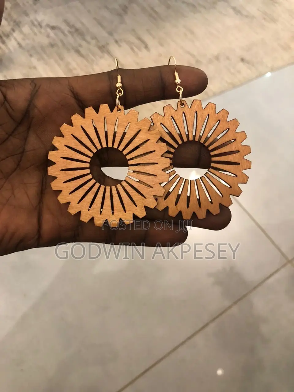 Lightweight Wooden Circle Earrings