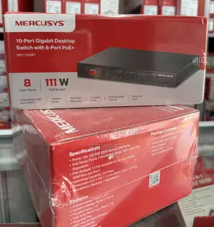 Mercusys 10-Port Gigabit Desktop Switch With 8-Port Poe Ms110gmp