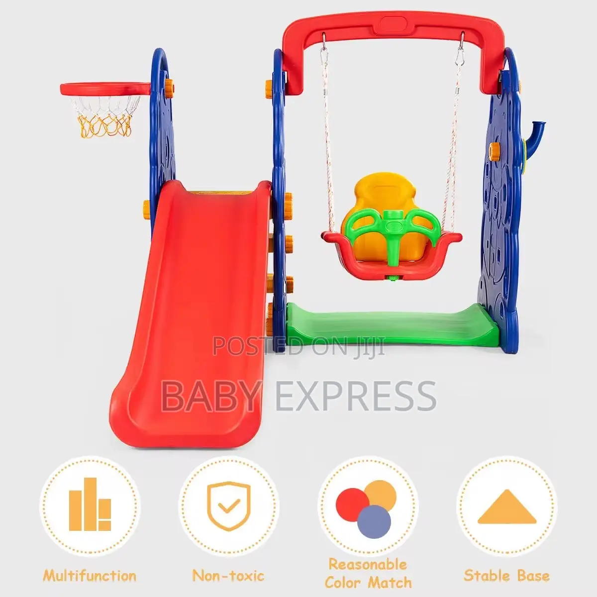 Premium 3-in-1toddler Swing Slide Playset Indoor/Outdoor Playground