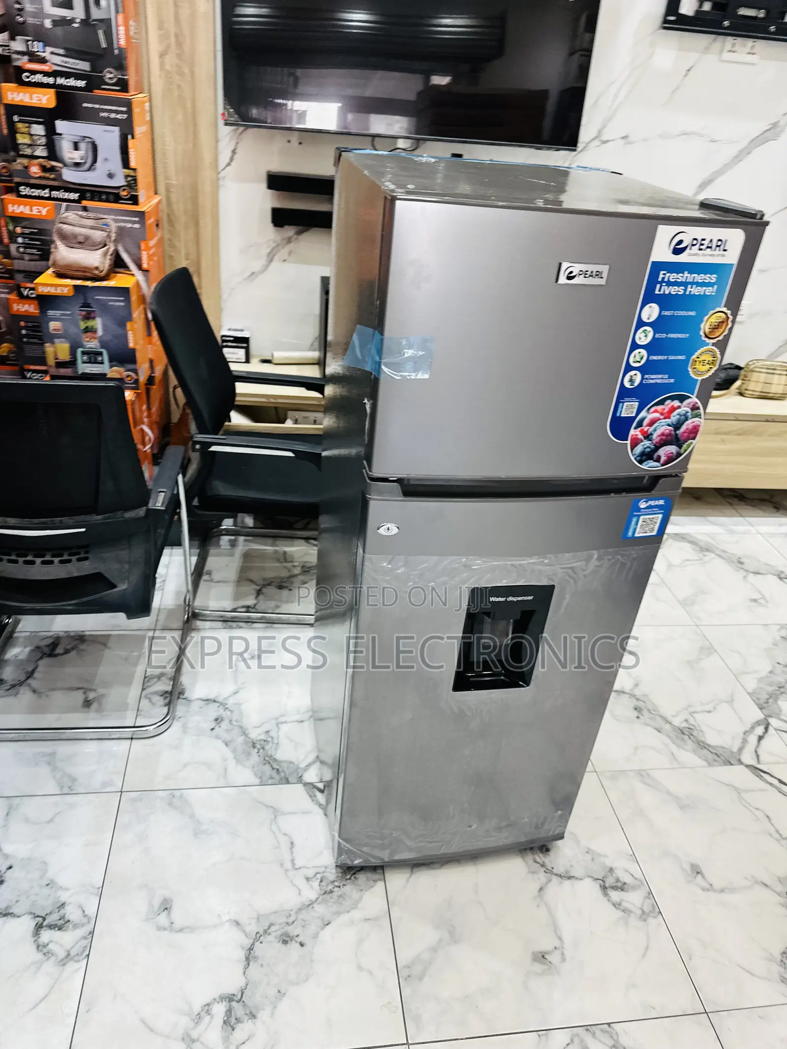 Geab the New Grey Color Double Door Fridge Pearl Pf-2421w0-5e