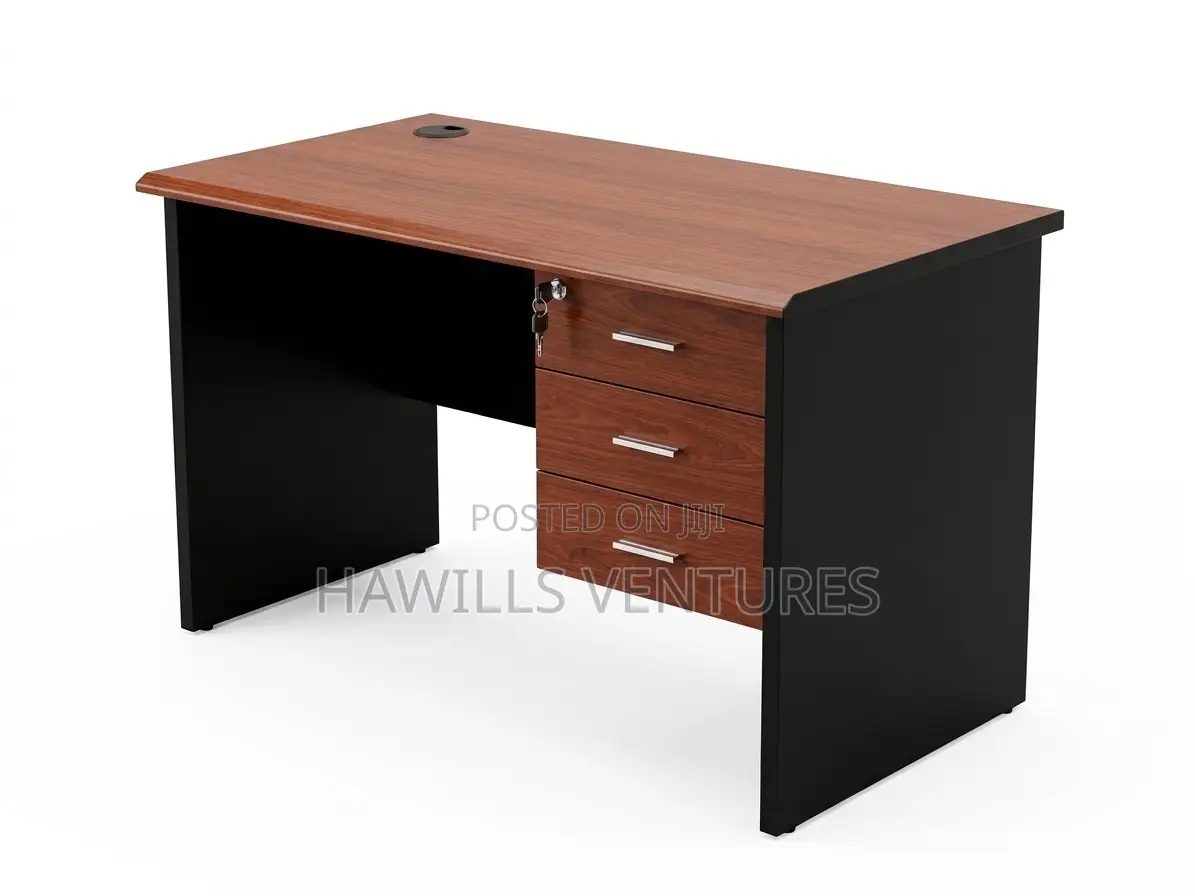 Three-Drawer Executive Pedestal Desk