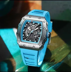 Curren 8438 Blue Silicone Strap Watch Men Sports Casual Wristwathes