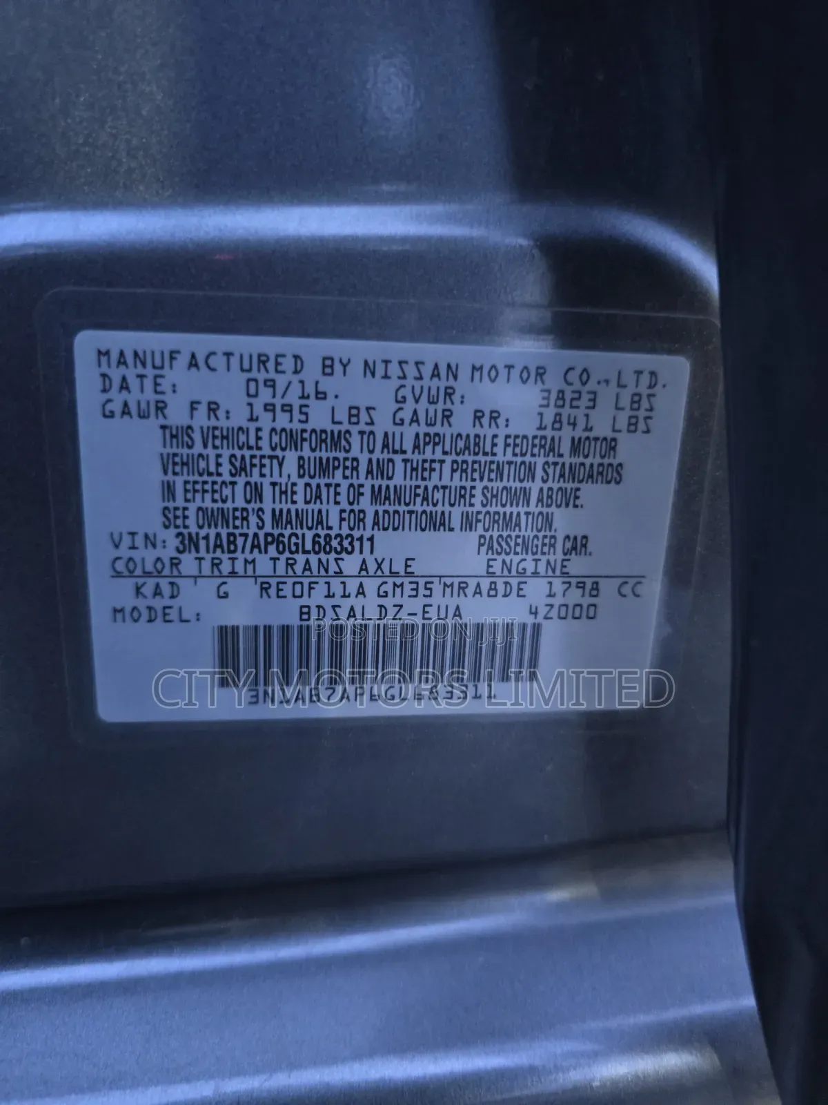 Nissan Sentra SV 2016 Gray