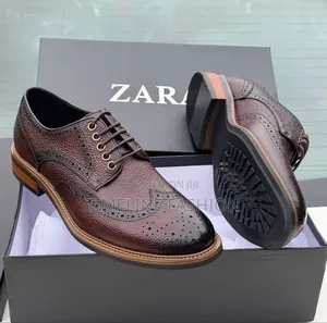 Genuine Leather Zara Men's Shoes Coffee Brown Size 39_46
