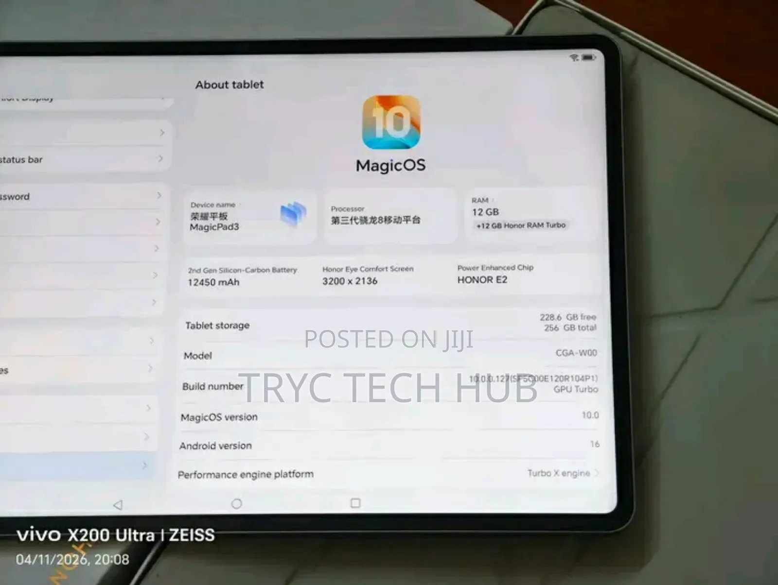 New Honor Pad 2 256 GB Gray