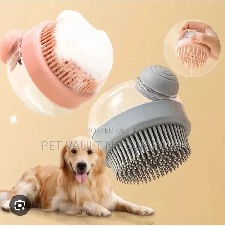 Silicon Brush With Shampoo Dispenser For Dogs/Cats