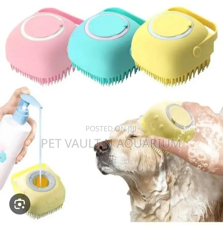 Silicon Brush With Shampoo Dispenser For Dogs/Cats