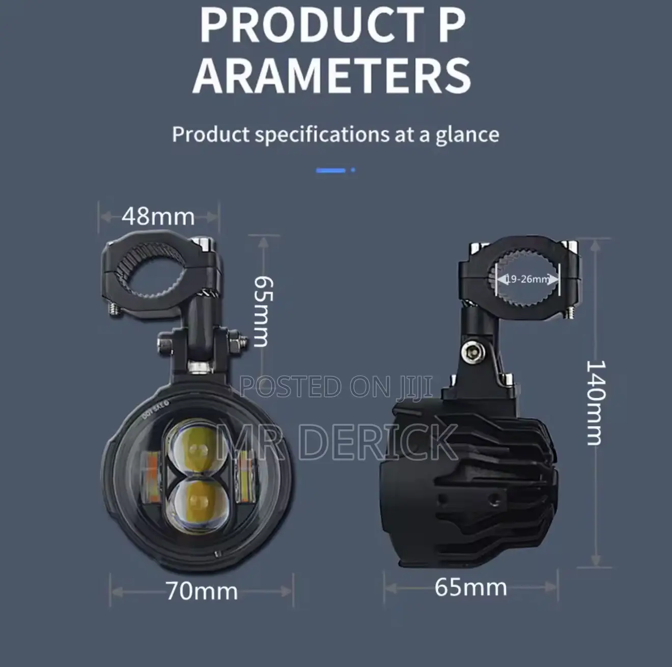 100w Motorcycle Headlight Fog Lights Led Driving Light Dual Color