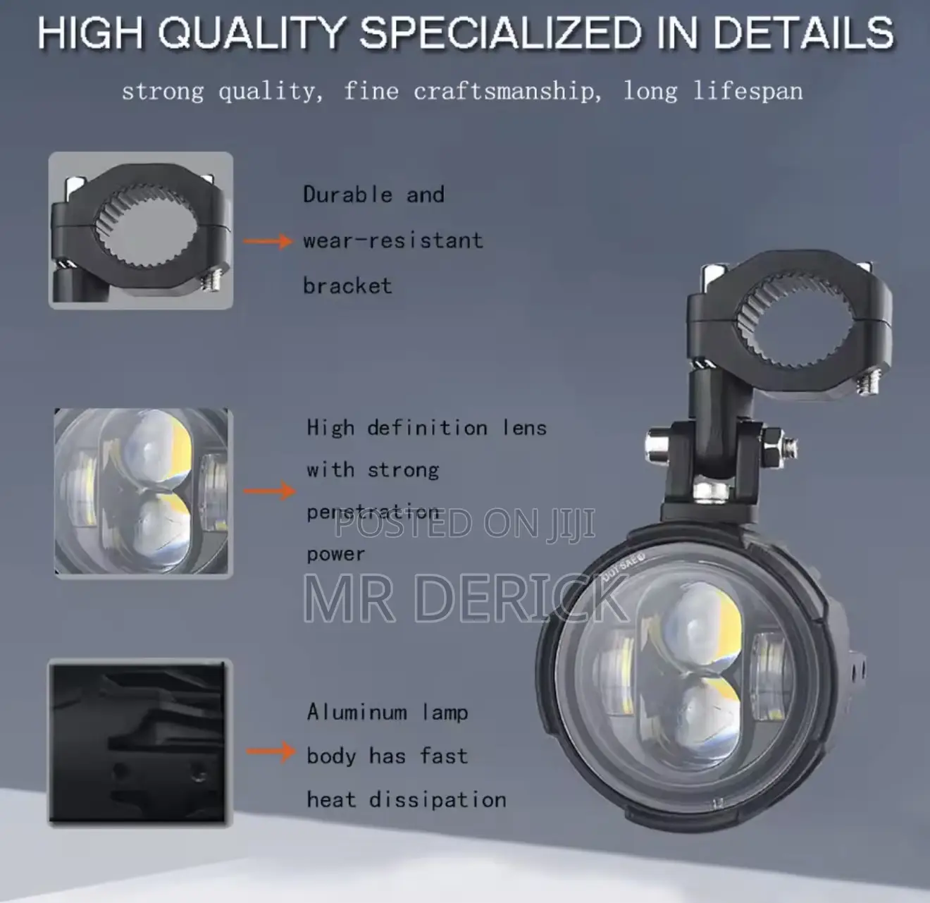 100w Motorcycle Headlight Fog Lights Led Driving Light Dual Color