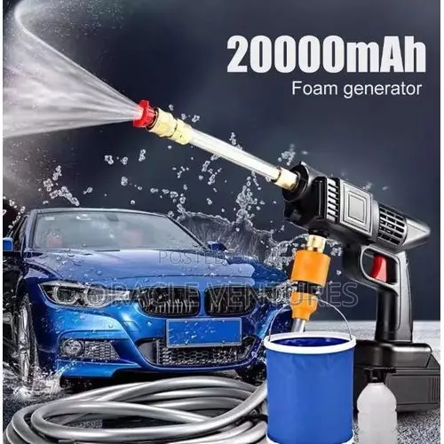 48v Rechargeable Pressure Washer Gun Machine Tool For Cars - Black