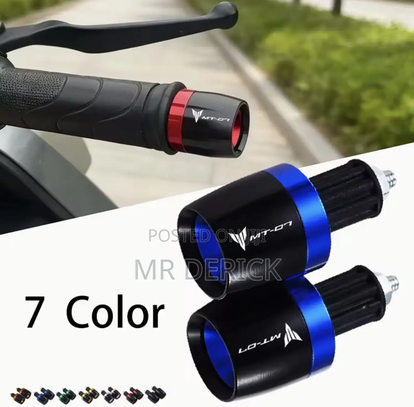 Handle Bar Grips Ends Counterweight Cap Plug Sliders for Yahama Mt-07