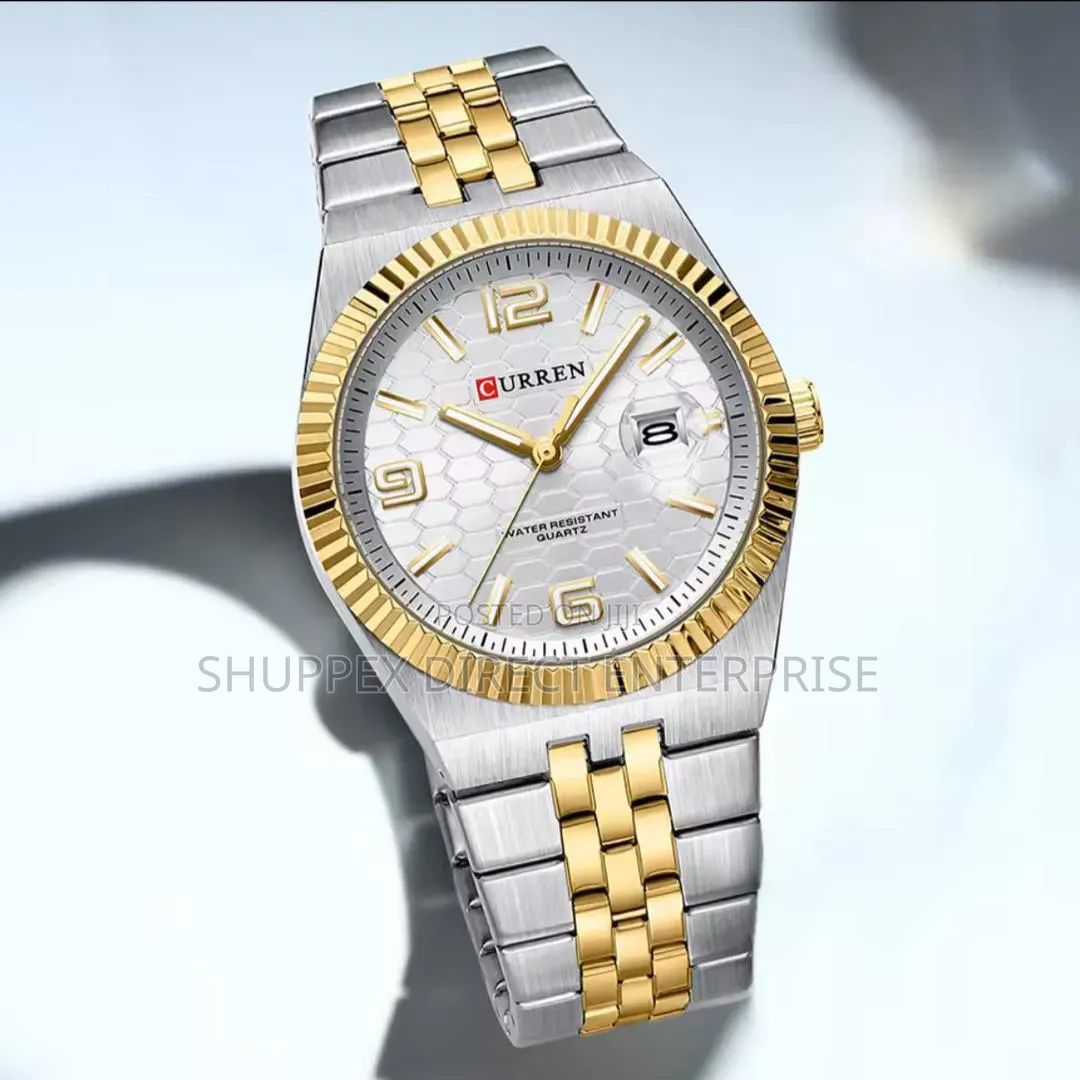 Curren 8498 Silver and Gold Luxury Quartz Watch for Men