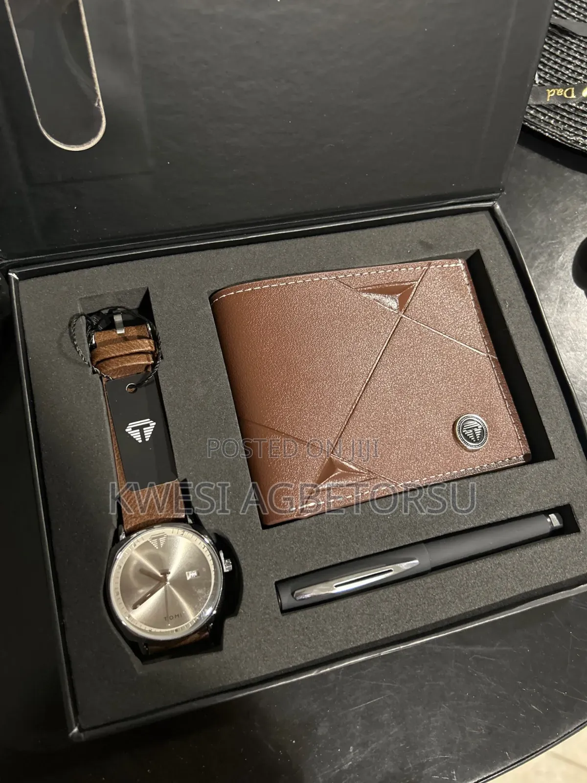 Tomi 3pcs Simple Business Men Watch Wallet Gift Box Set