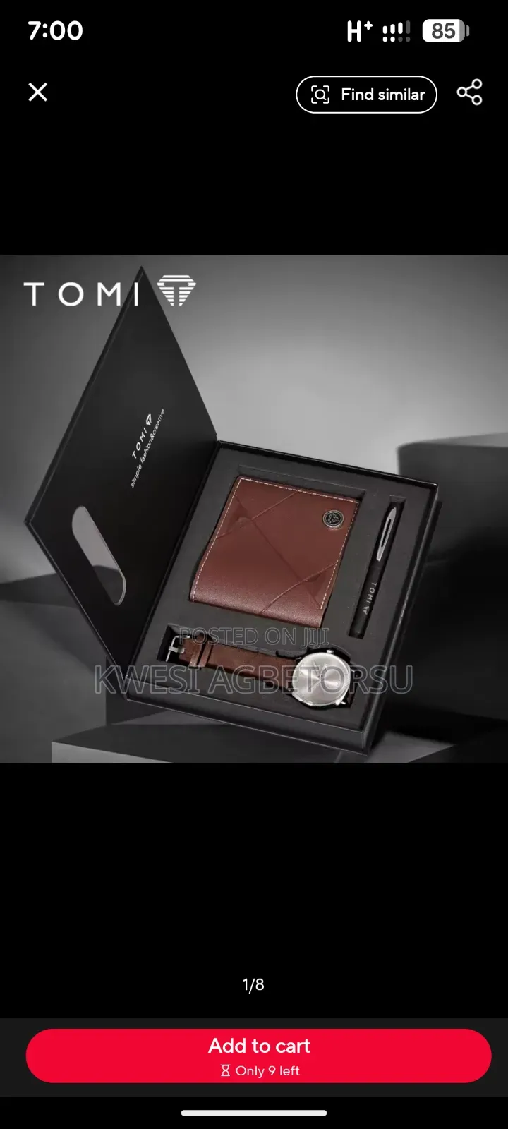 Tomi 3pcs Simple Business Men Watch Wallet Gift Box Set
