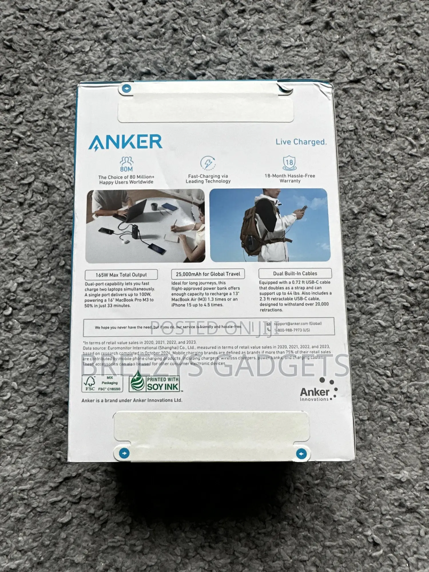 Anker Laptop Power Bank (, 165w, Built-in And Retractable Cables)