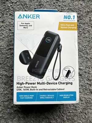Anker Laptop Power Bank (, 165w, Built-in And Retractable Cables)