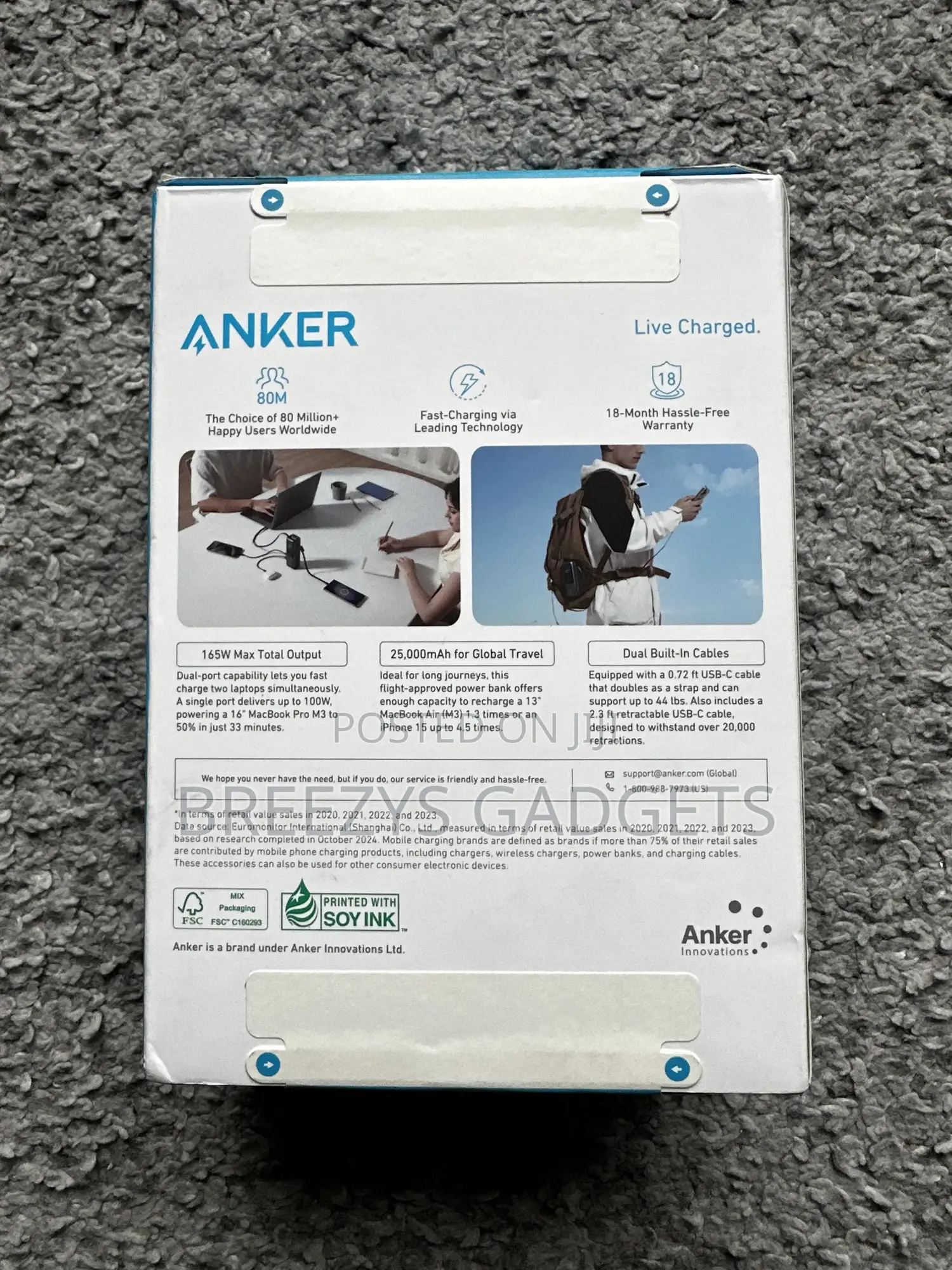 Anker Laptop Power Bank (, 165w, Built-in And Retractable Cables)