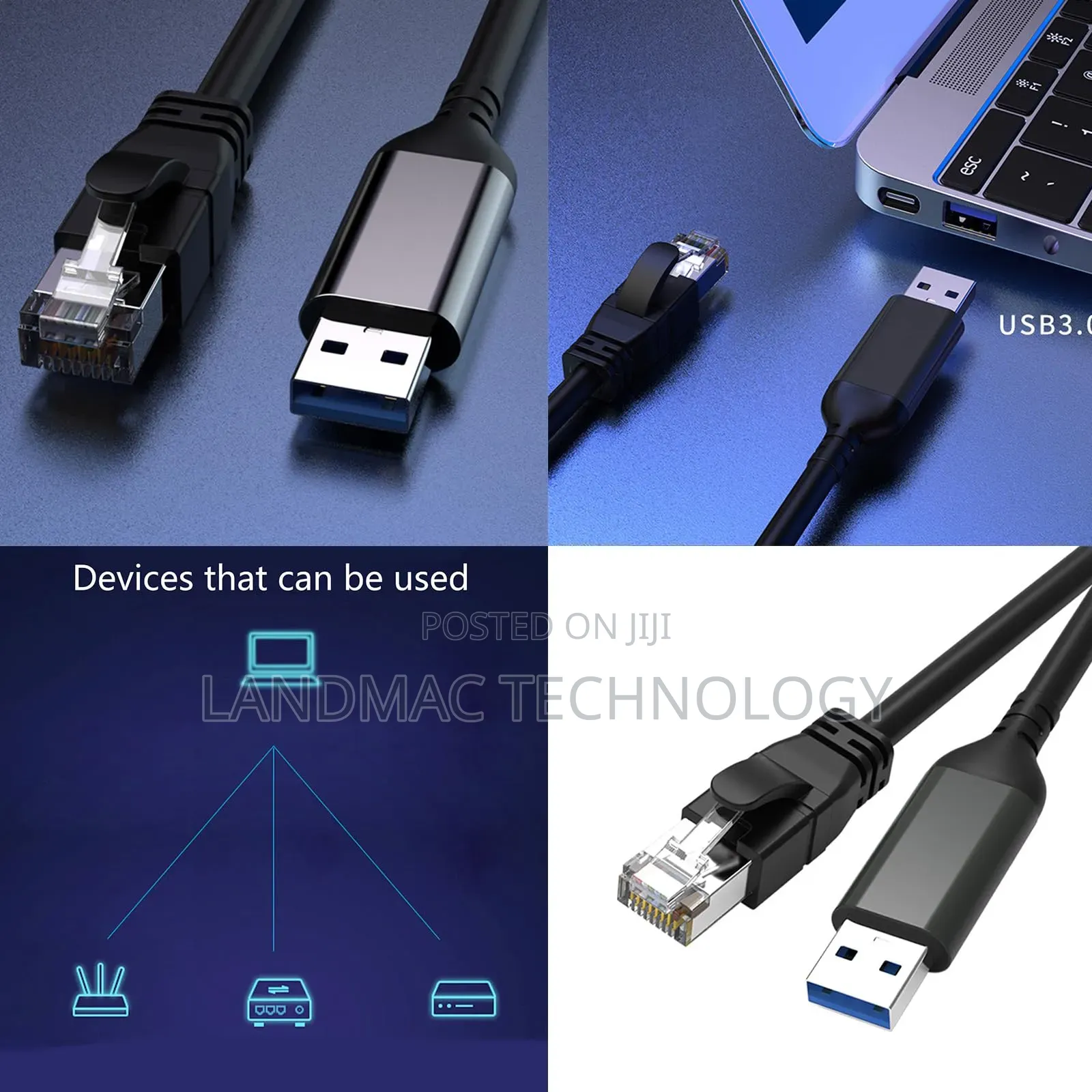 Usb to Ethernet Adapter Usb3.0 to Rj45 Male Cable