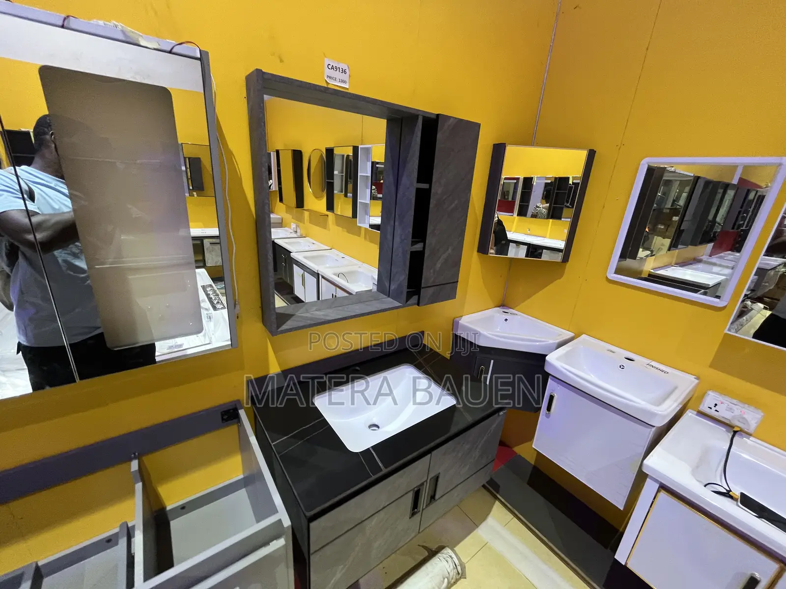 Cabinet Basin With Mirror Dark Grey Colour #Ca9136