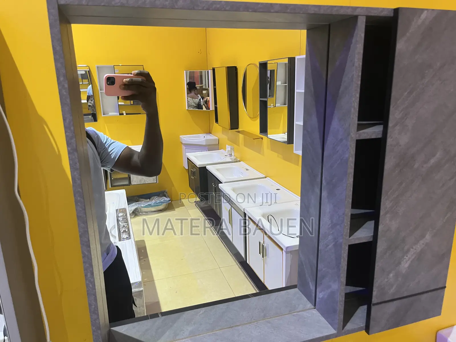 Cabinet Basin With Mirror Dark Grey Colour #Ca9136