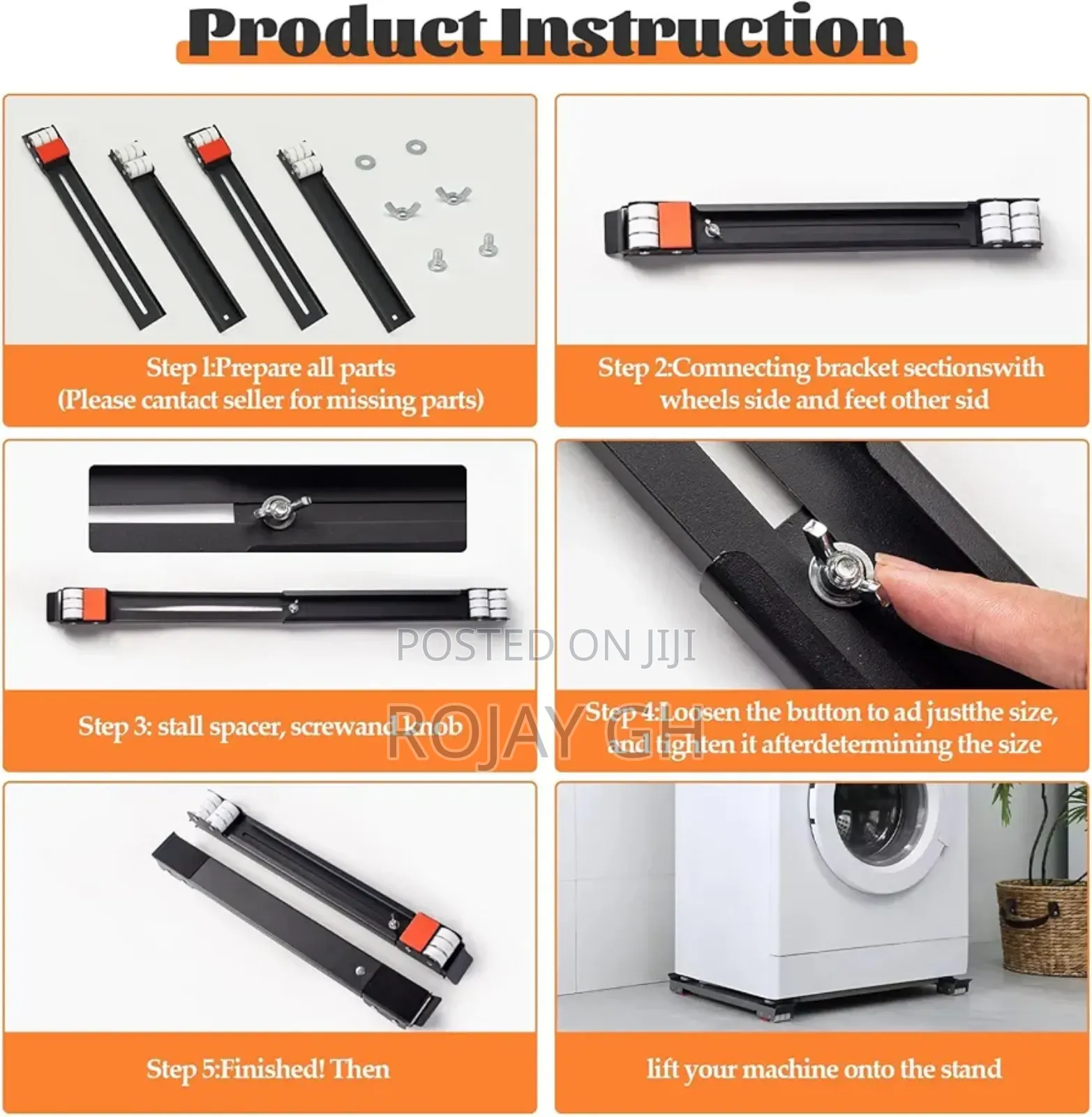 Appliance Rollers for Washing Machines, Fridges Furniture Dolly -Black