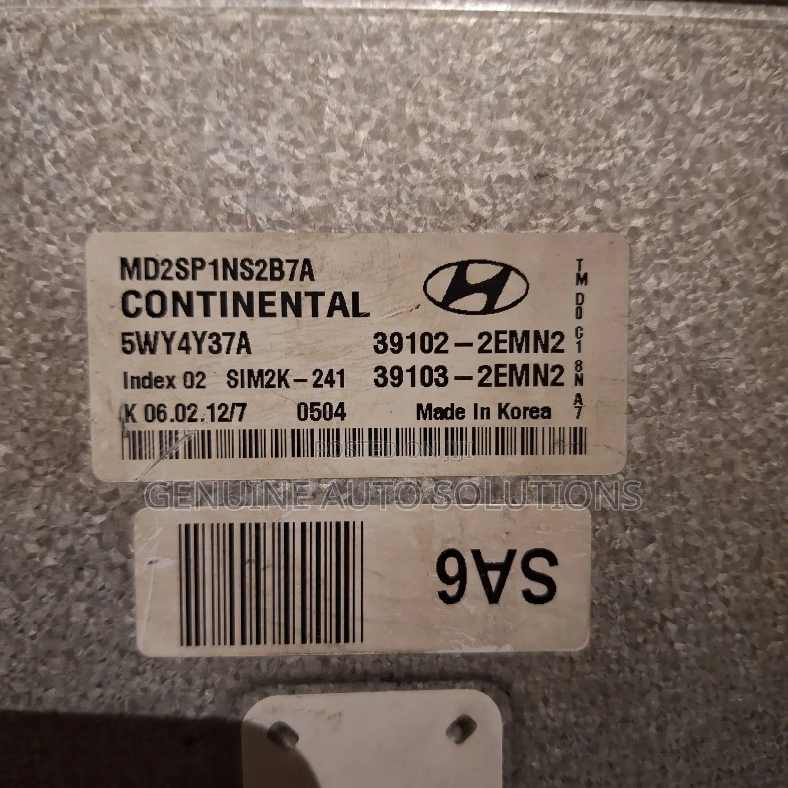 2012 Hyundai Elantra Control Board
