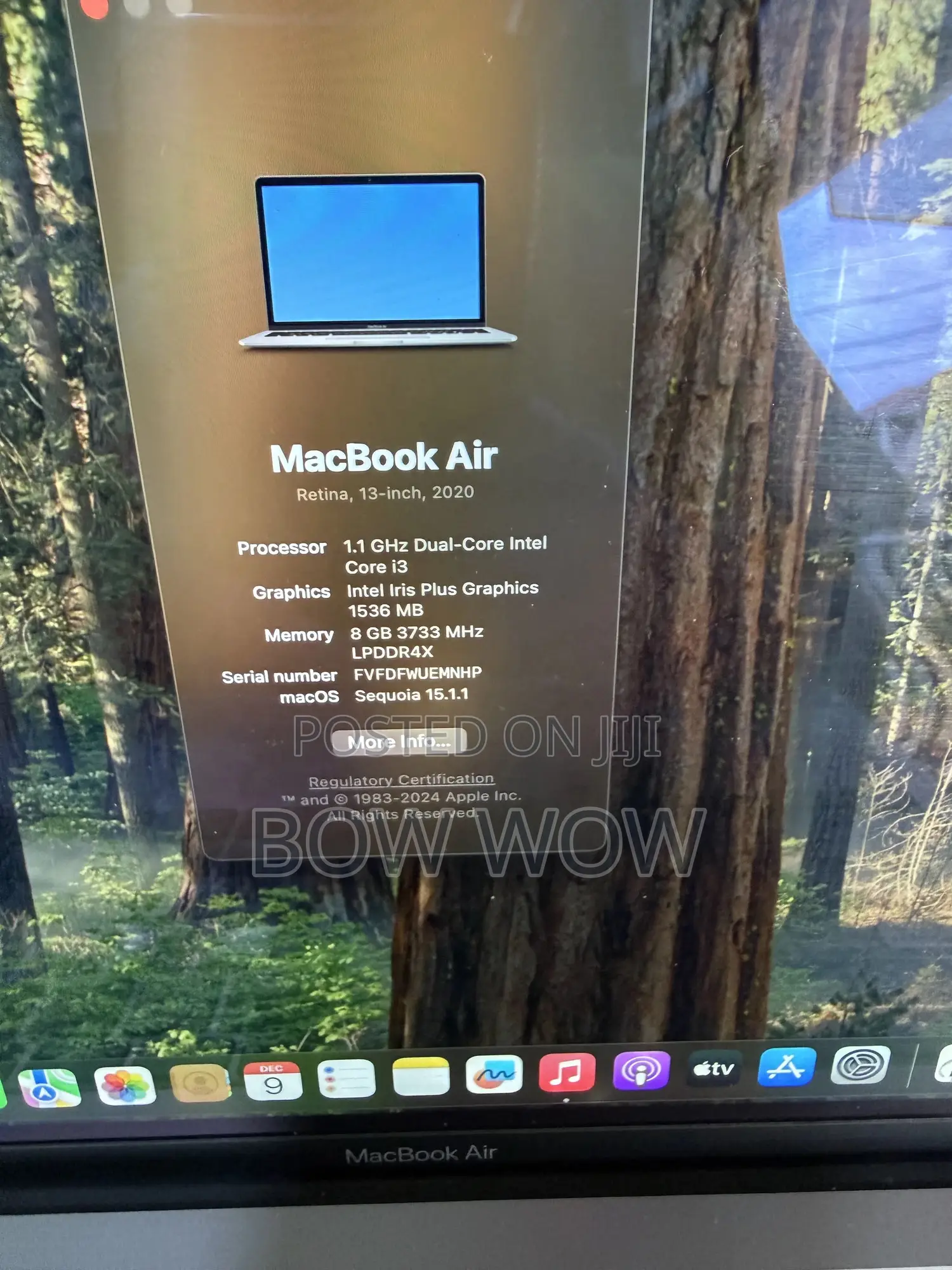Laptop Apple MacBook Air 2020 8GB Intel Core i3 SSD 256GB