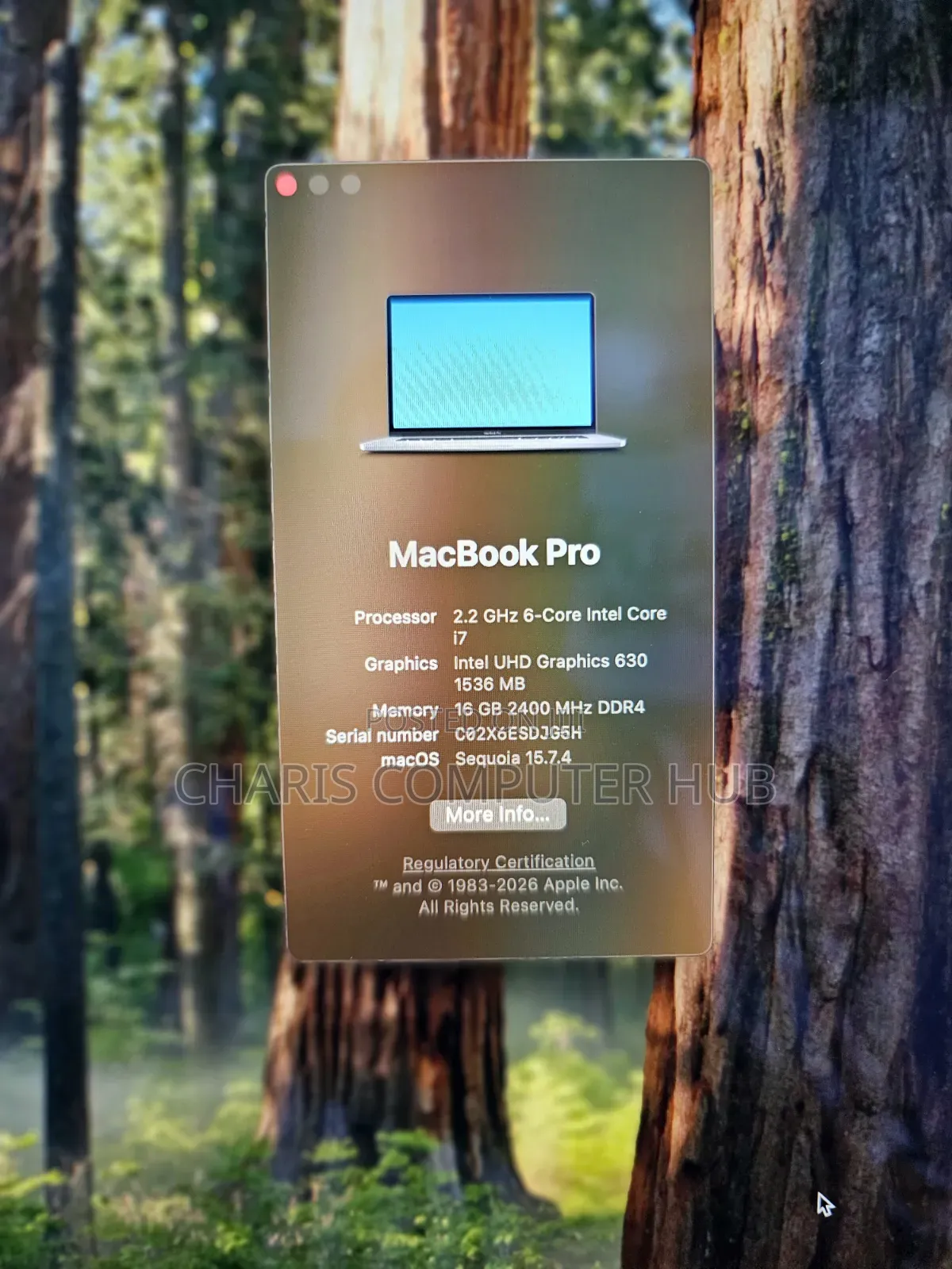 Laptop Apple MacBook Pro 2018 16GB Intel Core i7 SSD 256GB