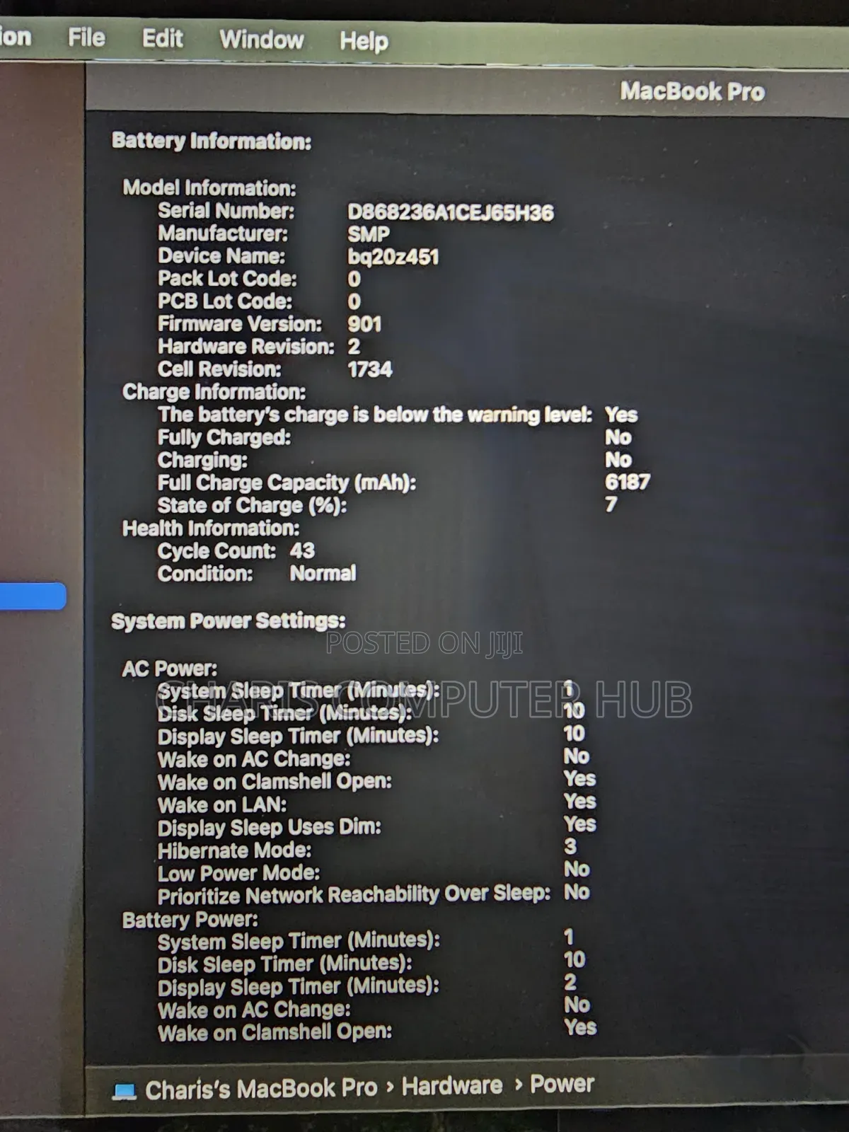 Laptop Apple MacBook Pro 2018 16GB Intel Core i7 SSD 256GB