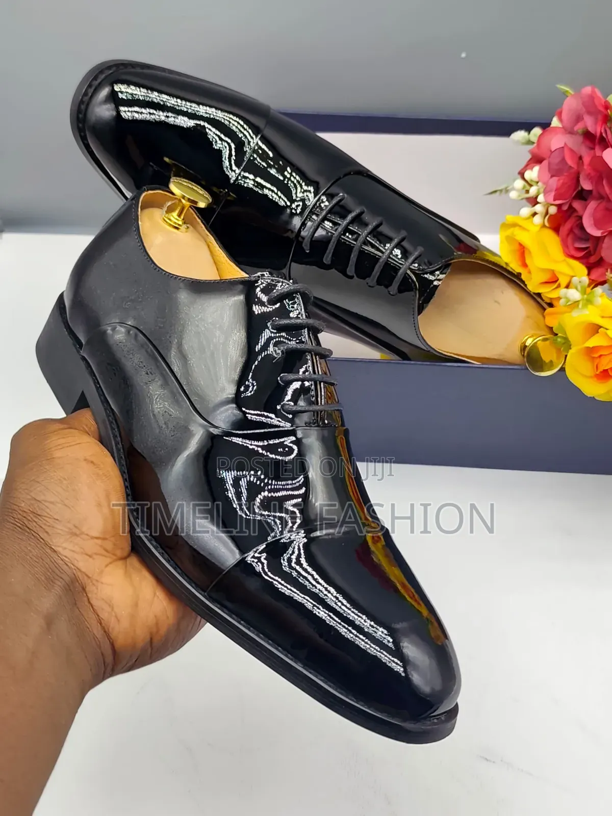 Christian Dior Officers Mirror Leather Lace Up Shoes Size 39_46 Black