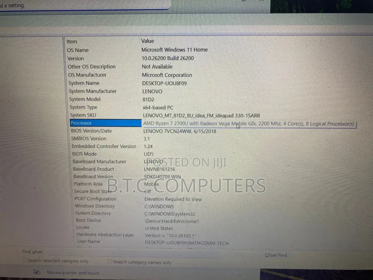 Laptop Lenovo IdeaPad 330 8GB AMD Ryzen 7 SSD 256GB