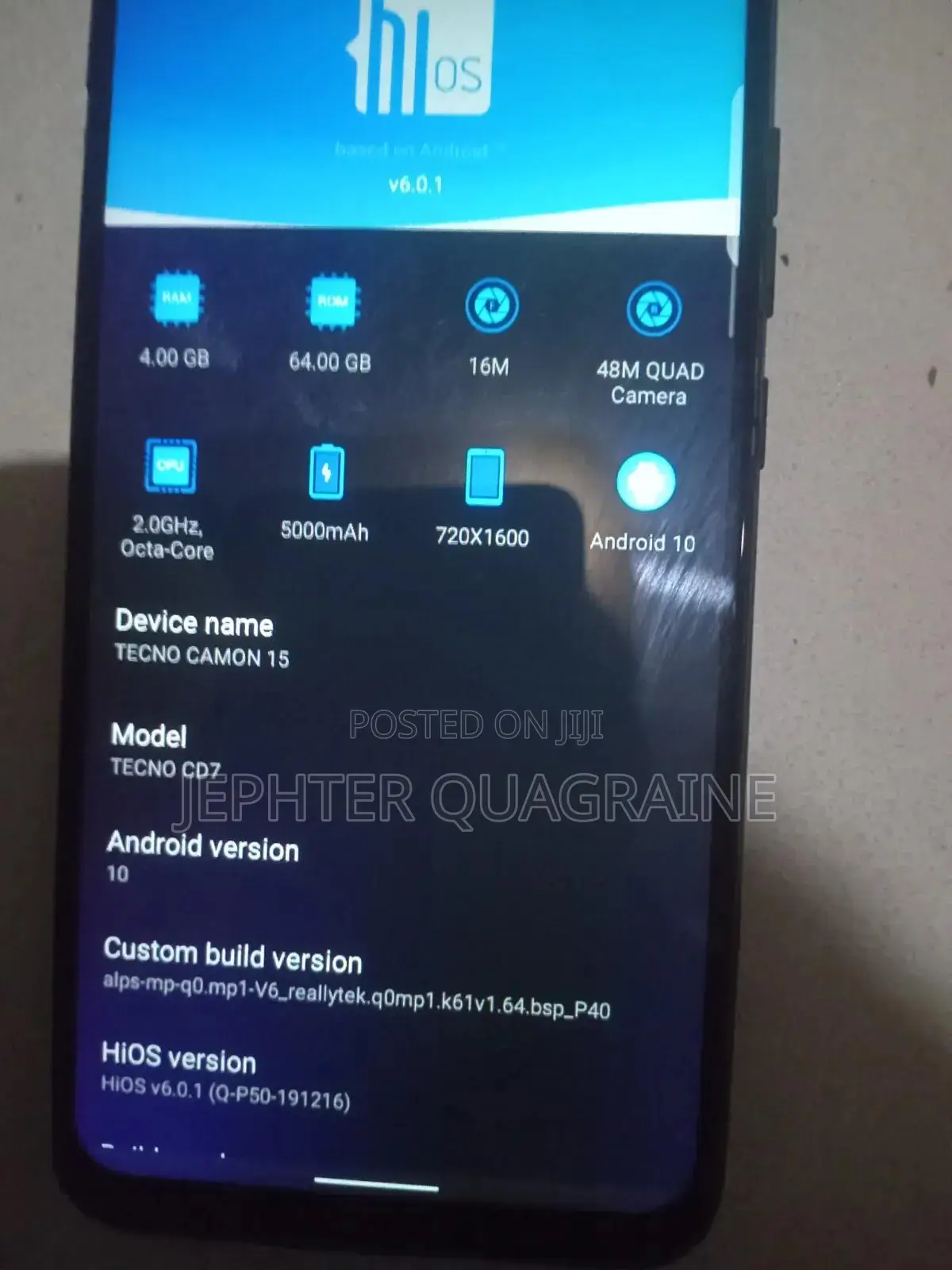 Tecno Camon 15 64 GB Black