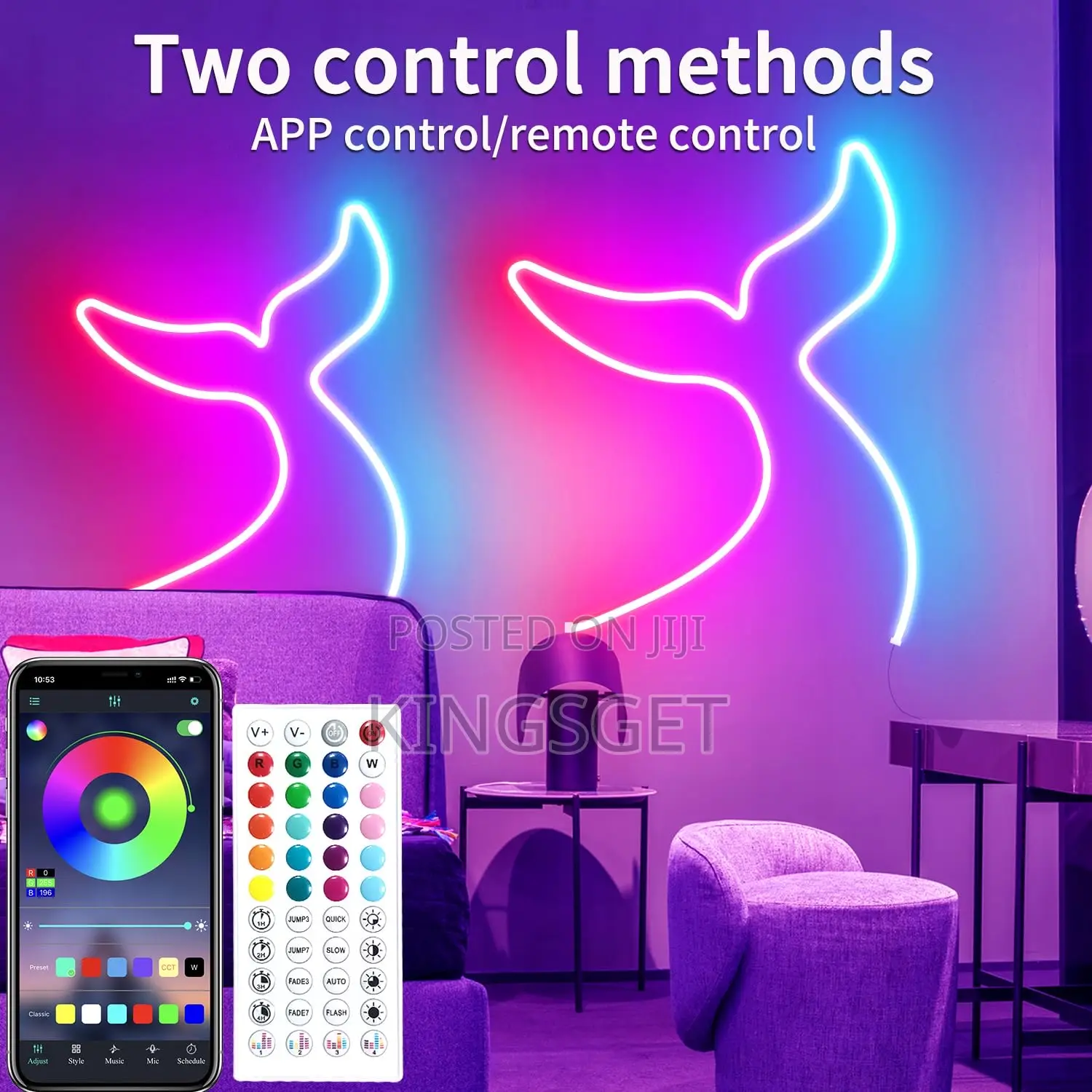 RGB 5 Meters Neon Light With Remote Control