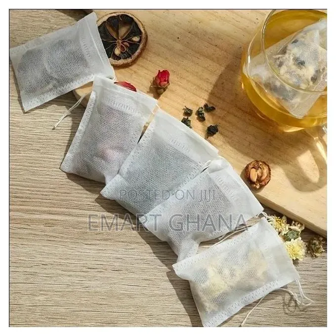 100 Pieces Reusable Non-woven Tea Bags With Drawstring - Durable