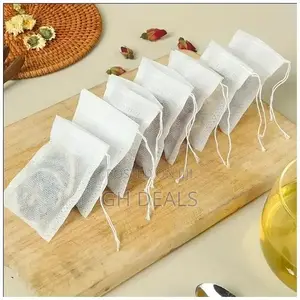 100 Pieces Reusable Non-woven Tea Bags With Drawstring - Durable