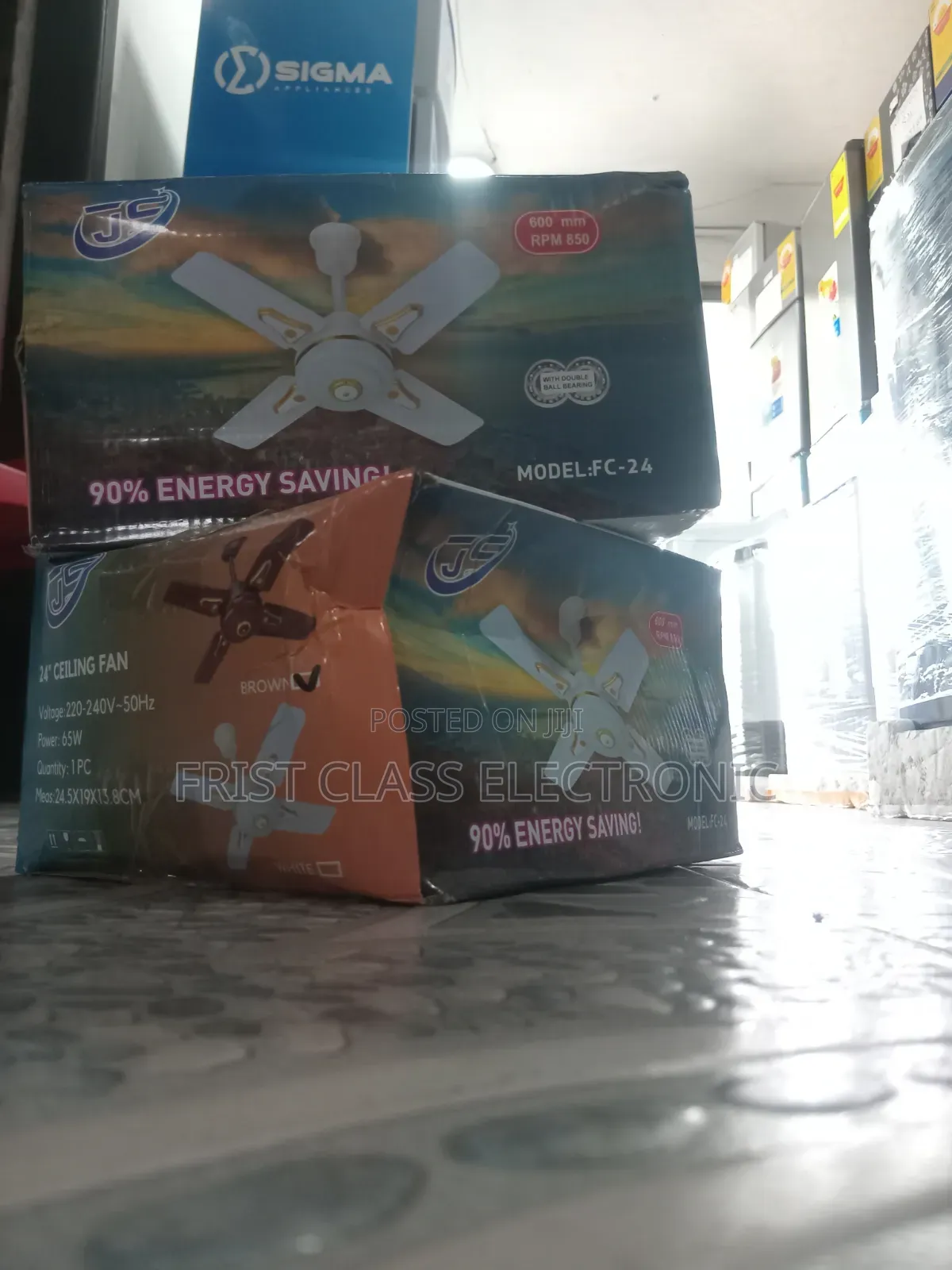 Js Fc-24 Ceiling Fan Quiet Power Air Movement