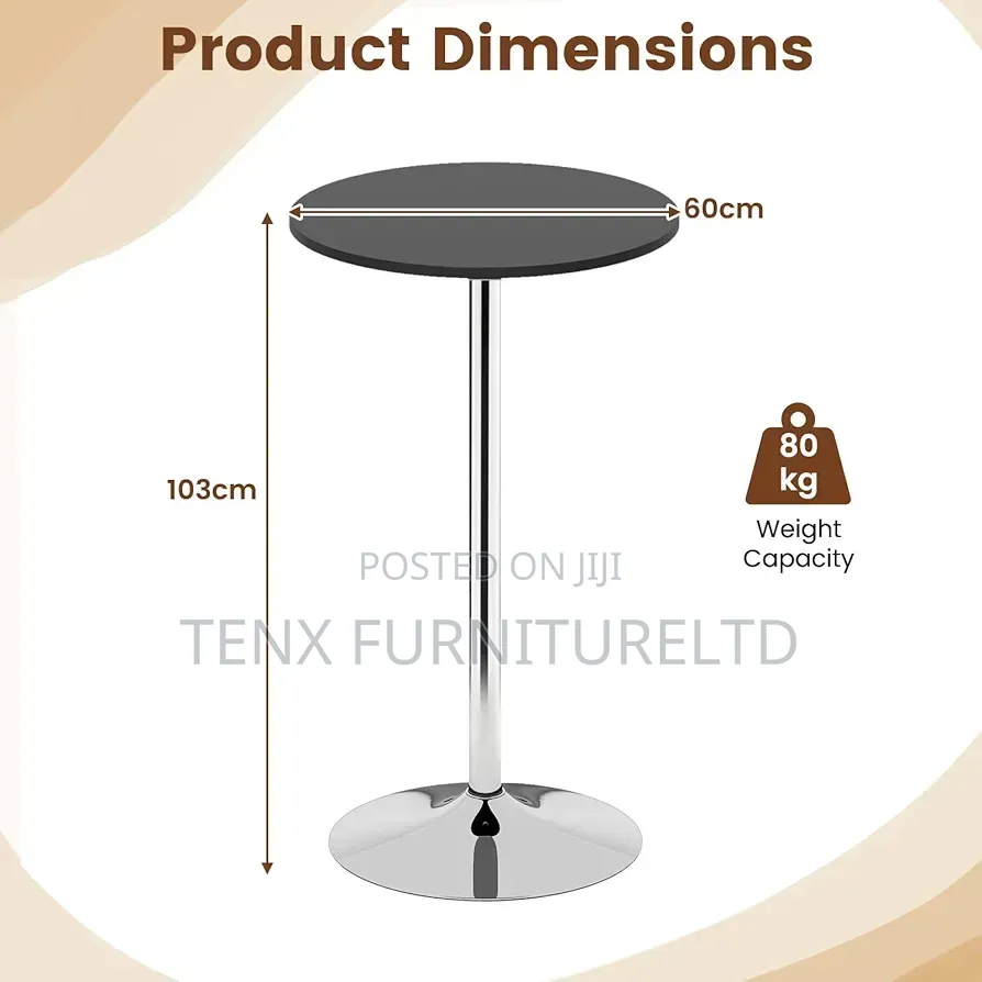 Bar Table (Round With Chrome Base)
