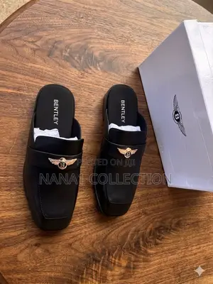Black Bentley Leather Half Shoe